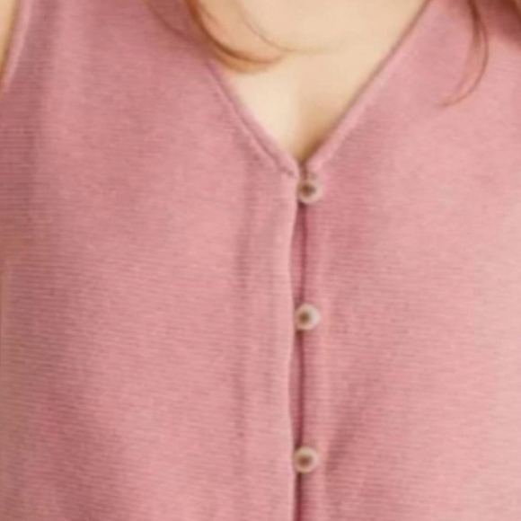 Madewell Texture & Thread Vest With Buttons And Tie  Size 2X - Picture 2 of 5